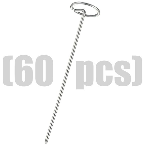 PatungKu 60Pcs Rustproof Galvanized Iron Garden Stakes For Holiday Lights Easy Installation No Tools Needed