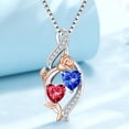 thumbnail image 5 of Taioiat Double Birthstone Necklaces for Women 18K Gold Plated Birthstone Rose Flower Jewelry Anniversary Valentines Day Mother's Day Birthday Gifts for Her Wife Girlfriend Mom, 5 of 7