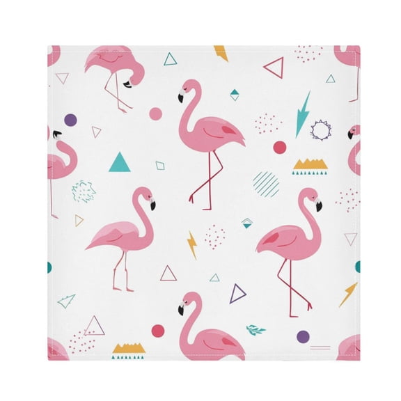 1 Pack 20'' x20" Satin Table Napkins Dinner Napkins for wedding Party Decoration events Cute Flamingo Pattern