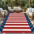 thumbnail image 3 of Fsddascl Independence Day Star Outdoor Rug for Patio/Deck/Porch, Non-Slip Large Area Rug 4 x 6 Ft, American Flag Red White Stripes Indoor Outdoor Rugs Washable Area Rugs, Camping Rug Carpet, 3 of 5