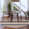thumbnail image 3 of Round Area Rug 8 Ft, Orange Grey Striped Washable Non-Slip Circle Carpet for Living Room/Bedroom, Farmhouse Stripes Modern Abstract Art Collection Low-Profile Large Area Rugs for Indoor, 3 of 8