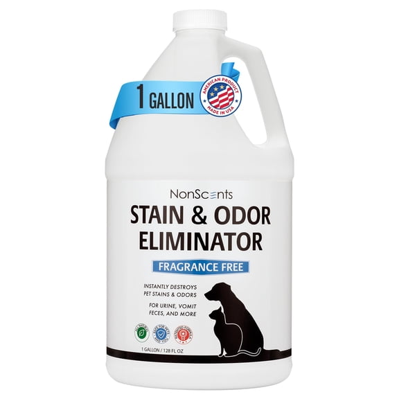 NonScents Stain & Odor Eliminator - Pet Odor & Stain Remover for Dog and Cat Urine - Fragrance Free (1 Gallon)