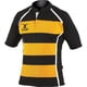 thumbnail image 1 of Gilbert Rugby - Camiseta de manga corta de rugby modelo Xact para niños (Negro/ámbar), 1 of 1