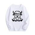 thumbnail image 2 of MKOSPLRT Highland Cow Tops for Girl Long Sleeve Westerna T Shirts Round Neck Cute Shirts Casual Loose Blouses 2-15 Years Gifts for Kid, 2 of 8