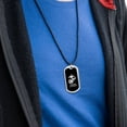 thumbnail image 3 of Marine Veteran USMC White on Black Officially Licensed Military Dog Tag Pendant Necklace with Cord, 3 of 5