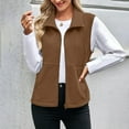 thumbnail image 6 of Gamivast Fleece Vest Women Lightweight Sleeveless Zip up Stand Collar Jackets with Pockets Warm Loose Fitted Sherpa Coats Winter Fall Fashion Outfits, 6 of 7