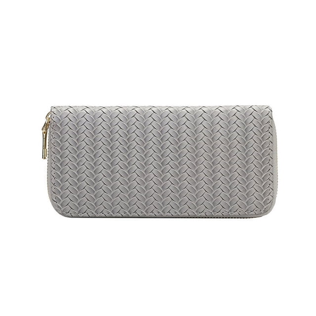 Kingswick Women's Long Handmade Woven Wallet Clutch Bag Coin Purse