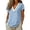 Blue, variant on CAIVO Women Blouses Dressy Casual Solid Color Short Sleeve Lace Everyday Wear Tops V-Neck Solid Color Breathable Shirts