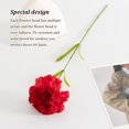 thumbnail image 3 of Bewildely 10 Uds. De flores artificiales de clavel, flor falsa de una sola cabeza con hojas verdes, flores para boda, hogar, sala de estar, Decoración Rojo, 3 of 6