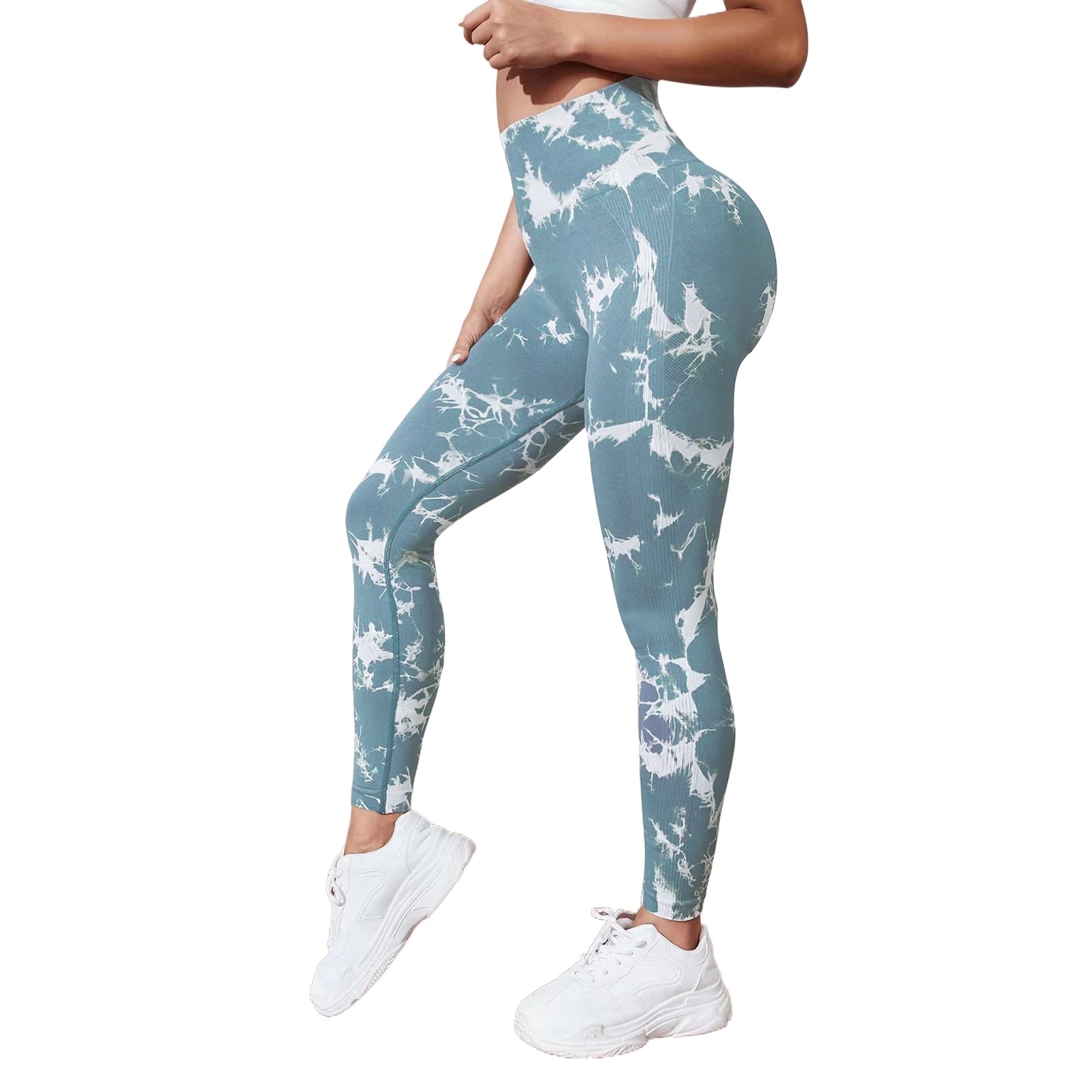 aDJFDGT 2024 Yoga Pants Women with Pockets Flare New Seamless Tie Dyed ...