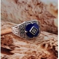 thumbnail image 3 of Unisex Alloy Ring With Gem Inlay Retro Geometric European American Design Travel Gift For Anniversary Wear Now, 3 of 3