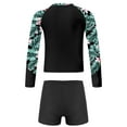 thumbnail image 4 of TTAO Big Girls Rash Guard Swimsuit 2 Piece Long Sleeve Bathing Suit Swim Tops with Booty Shorts Set Black 14, 4 of 5
