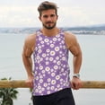 thumbnail image 6 of Gukieu Daisies Flowers Print Men's Quick Dry Fitness Vest, Round Neck Sleeveless Fitness Bodybuilding Top-Large, 6 of 7