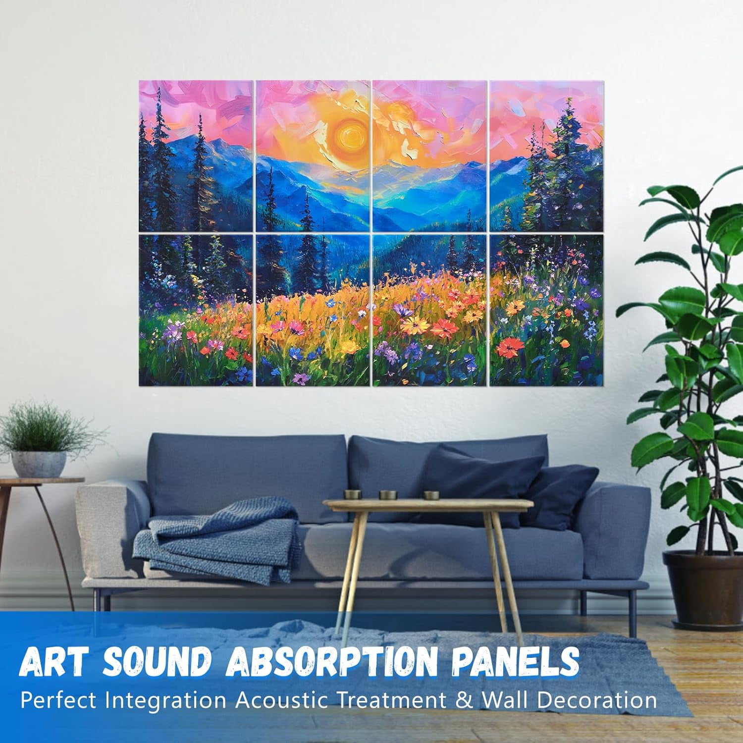 DAZLUTE 8 Pack Soundproof Wall Panels Acoustic Panels Self-Adhesive Sound Proofing Panels High Density Art Sound Panels for Acoustic Treatment, Home, Studio, Gaming Room