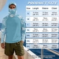 thumbnail image 6 of SEANATIVE Sun Protection Fishing Shirts for Men Long Sleeve Hooded Rash Guard Men's Outdoor Fishing Apparel for Swimming Surfing Kayaking Hiking, 3XL, Camouflage Light Blue, 6 of 7