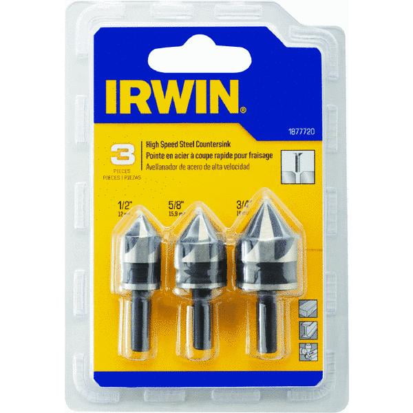 3-Piece Black Oxide Metal Countersink Bit Set by Irwin