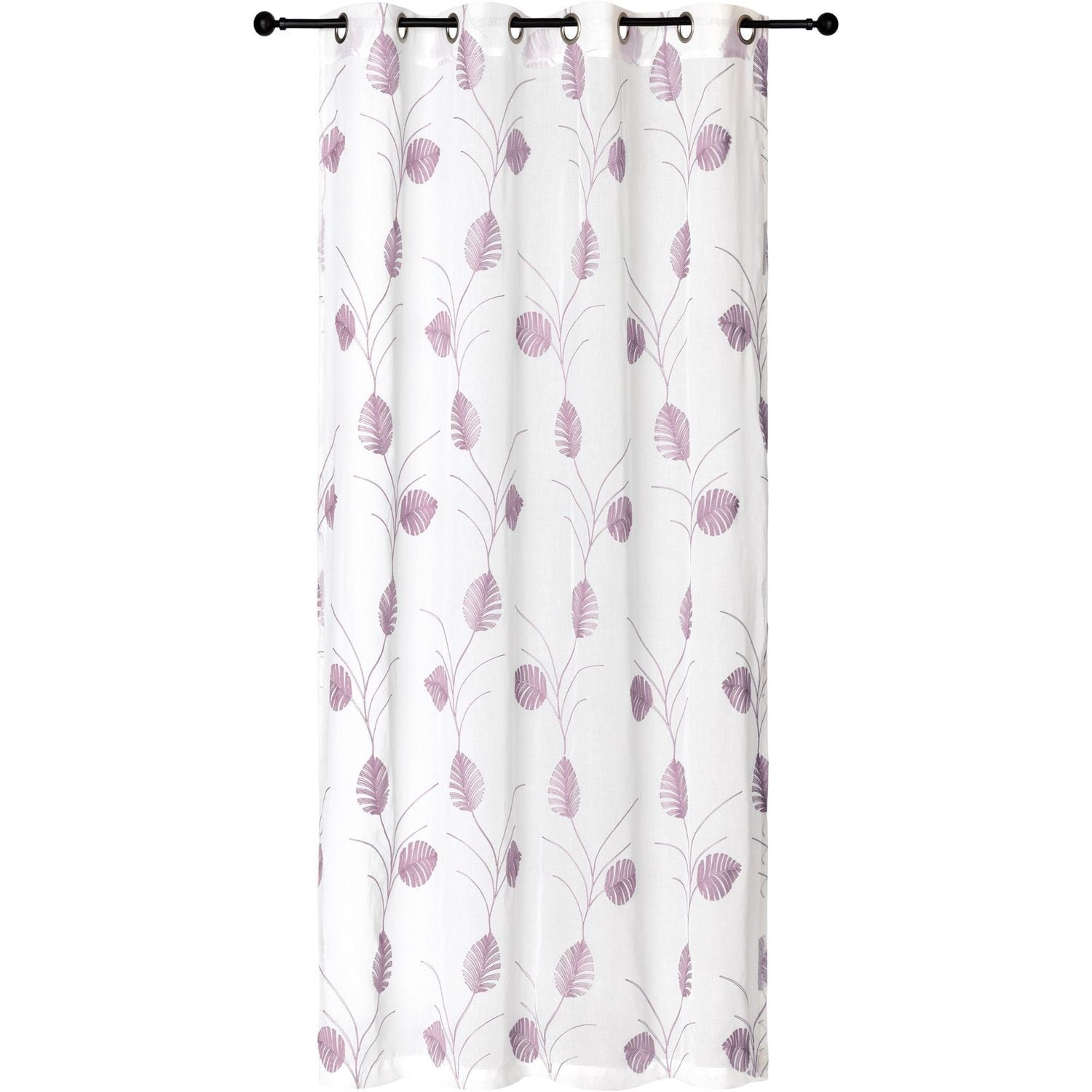 Safdie & Co. Curtain Panel Dolly Embroidered Palm 84L Woodrose