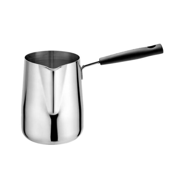 Heiheiup 350ML Stainless Steel Butter And Coffee Warmer Turkish Coffee Pot Mini Butter Melting Pot And Milk Pot With Spout