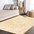thumbnail image 4 of JONATHAN Y SANTA MONICA 5 x 8 Area Rug, Sinjuri Medallion Textured Weave - Teal Blue/Gray, SMB101C-5, 4 of 8
