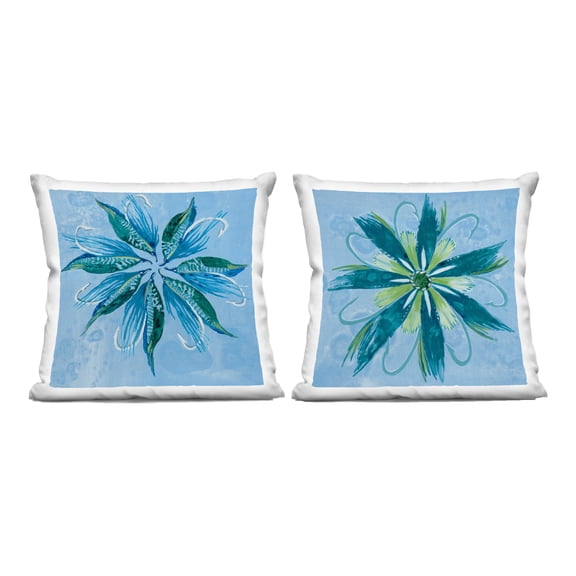 Stupell Industries Whimsical Flower Shapes Design by Liz Jardine Outdoor Printed Pillow (Set of 2)