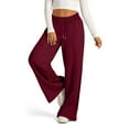 thumbnail image 5 of Cyglowse 2025 Wide Leg Sweatpants Women, Wine Sweatpants for Women High Waist Soft Lounge Pants with Pockets S, 5 of 7