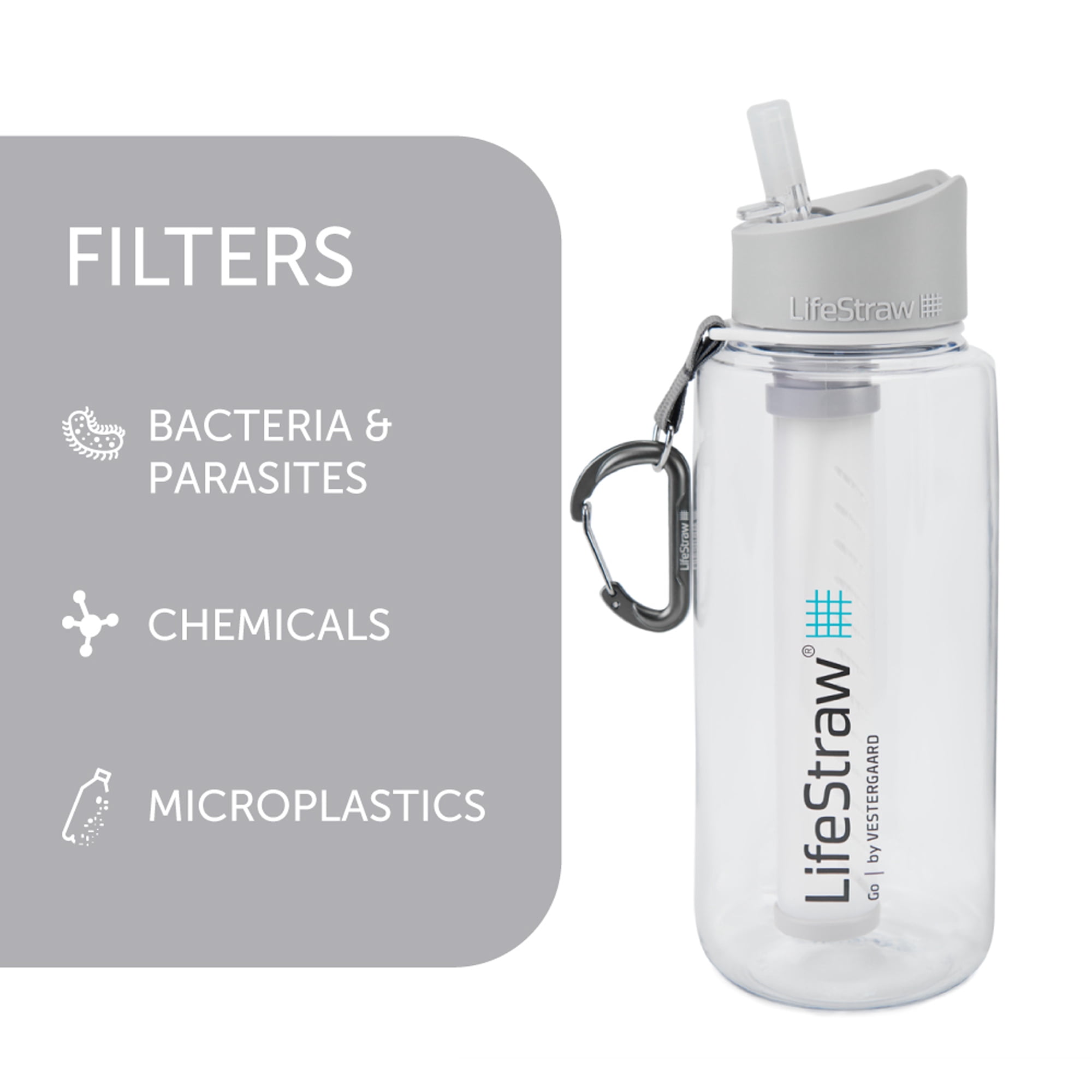 LifeStraw Go Water Bottle with Filter-1L-Nordic Noir