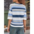 thumbnail image 6 of WIHOLL Women’s Blouses Tops Short Sleeve Knit Crochet Sweater Lightweight Pullover Crewneck for Spring Summer, 6 of 10