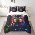 thumbnail image 2 of Homewish Colorful Butterfly 7-Piece Twin Bedding Sets,Multicolor Geometric Striped Bedding Comforter Set,Rainbo Polka Dots Sheet Sets For Girls,Microfiber Bedroom Decor, 2 of 8
