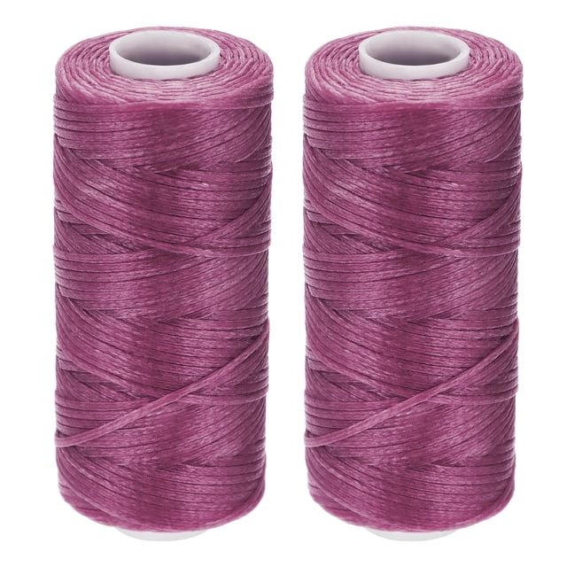 Unique Bargains Fil à Coudre en Cuir Ciré en Polyester Violet, 55 Yards, Lot de 2