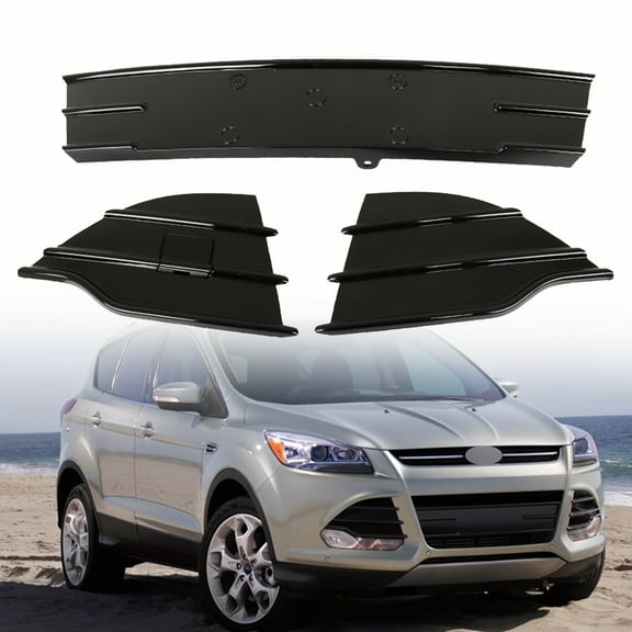 Fit for Ford Escape 2013 2014 2015 2016 Front Grille Gloss Black Grill Kit FO1036154PP, 13-16 Escape Grills