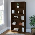 thumbnail image 2 of Scranton & Co Furniture Cabot Tall 5 Shelf Bookcase in Modern Walnut, 2 of 7