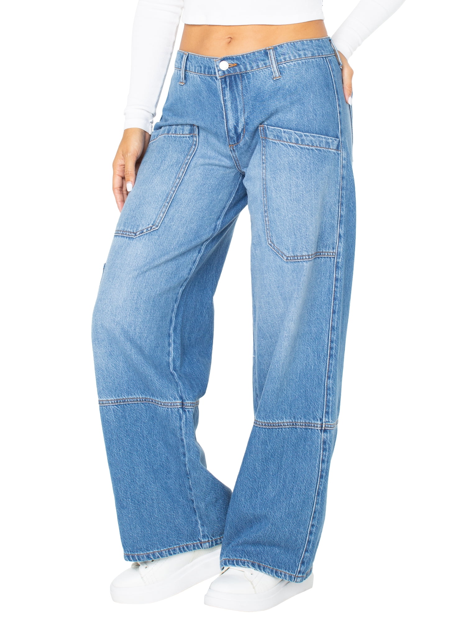 Celebrity Pink Women's and Women's Plus Wide Leg Gardener Jeans, Sizes XS-4X