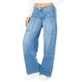 thumbnail image 3 of Celebrity Pink Women's and Women's Plus Wide Leg Gardener Jeans, Sizes XS-4X, 3 of 5
