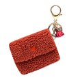 thumbnail image 1 of Women Coin Purse Keychain Creative Fleece Key Ring Tassel Charm with Mini Purse, 1 of 10