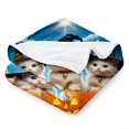 thumbnail image 2 of SPXUBZ Cat Halloween Pattern Flannel Blanket Soft Plush Throw Blanket Seasonal Decor Cozy Warm Blanket for Couch Bed 80"x60", 2 of 5