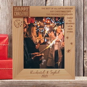 The Best Of All Gifts Around Any Christmas Tree Personalized Wooden Frame 8" x 10" Brown (Vertical)