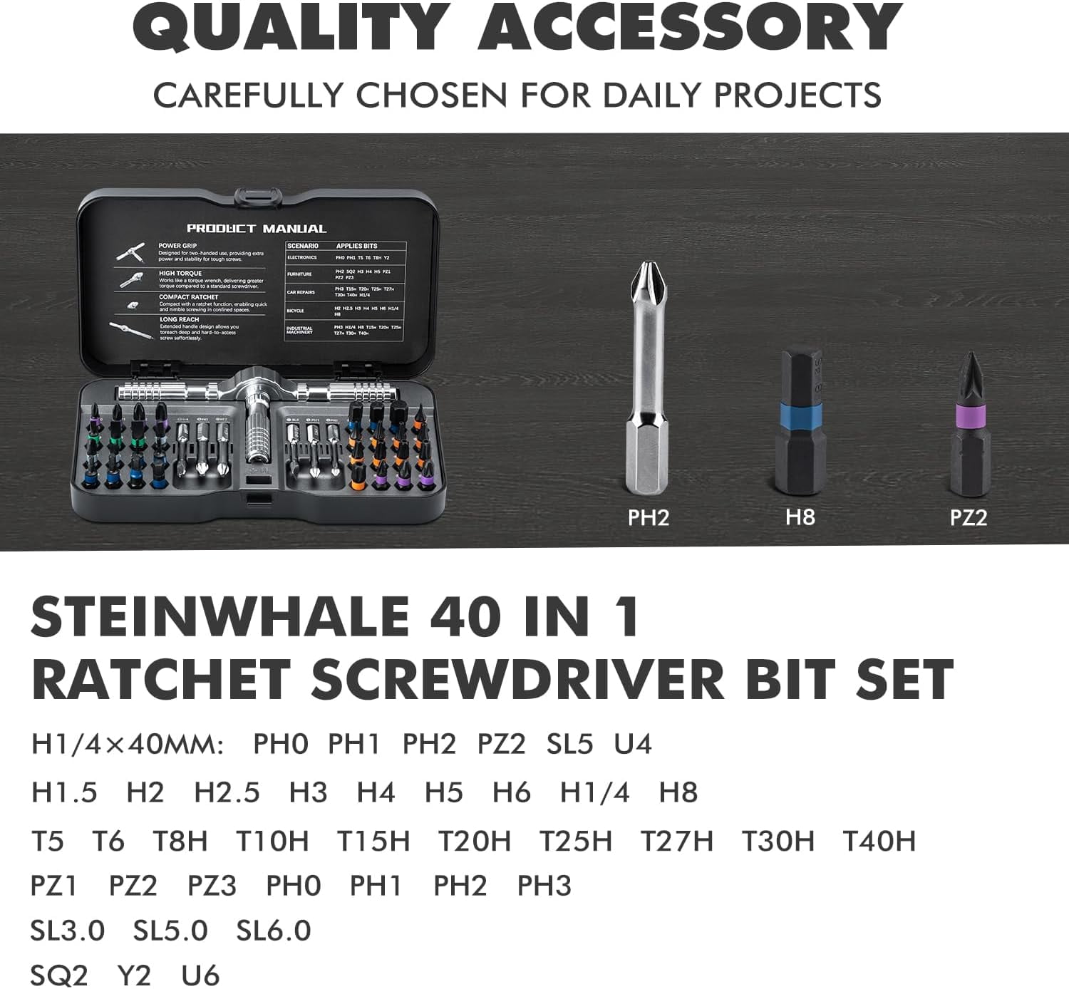 VMAN 40 in 1 Ratchet Screwdriver Set for Furniture Assembly Bicycle Electrical Repair Tool