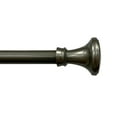 thumbnail image 2 of Lumi 5/8" Single Curtain Rod Set Pewter/ Matte Black- Trumpet finials 28"-48" - Pewter, 2 of 5