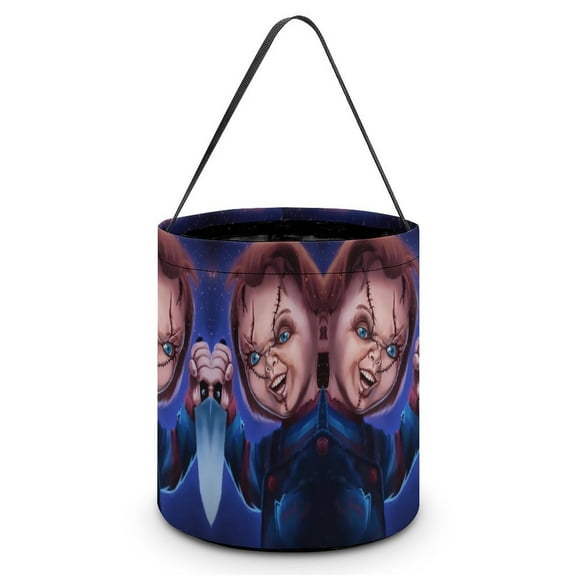 Chucky Halloween Candy Bag, Trick Or Treat Bags - Light Candy Buckets & Tote Bags for Halloween Parties