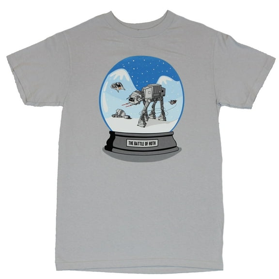 Star Wars Mens T-Shirt - The Battle of Hoth Christmas Snowglobe Image (Large)