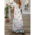 thumbnail image 5 of Spring/Summer Fashion Women's Short Sleeve Printed Lace Dresses Elegant Women's White V-neck Slim Fit Party Long Vestidos S-5XL, 5 of 5