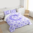 thumbnail image 3 of jejeloiu Cartoon Bow Knot Twin Comforter Sets,Purple Letter C Bedding Set For Bowtie Girls Reversible 2pcs, 3 of 8