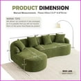 thumbnail image 5 of Green Chenille L-Shape Sectional Sofa with Curved Chaise – Modern Modular Couch for Apartment Living Room, High-Density Foam, 5 of 22