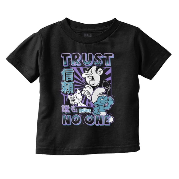 The Smurfs Cool Kanji Trust No One Youth T Shirt Tee Boys Infant Toddler Brisco Brands 12M