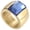 Gold Blue, variant on Stainless Steel Gemstone Rings for Women Wide Band with Square Cut Classic Elegant Simple Cocktail Wedding Promise Band Jewelry Gold Champagne Size 10