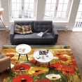 thumbnail image 4 of Area Rugs 5x7 Ft Floral Red White Poppy Sea Of Flowers Sky Lawn Oil Painting Non-Slip Washable Rug Indoor Rug Floor Mats Non Shedding Carpet for Living Room Bedroom Dining Room Home Decor, 4 of 8