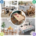 thumbnail image 4 of Pioneer Flower Floral Print Pattern Rectangle Tablecloth 60"x84",Waterproof Polyester Rectangle Table Cloth, Wipeable Spillproof Polyester Tablecloth for Dining, Camping, Indoor and Outdoor, 4 of 5