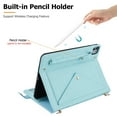 thumbnail image 7 of Handbag Case for iPad Air 11" 2024/iPad Air 4 & 5 10.9"/iPad Pro 11" 2022/2021/2020/2018,Folio Stand PU Leather Pencil Holder Shoulder Hand Strap Card Slots Magnetic Envelope Wallet Cover,Blue, 7 of 7