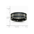 thumbnail image 6 of Solid Titanium Black Titanium with Blue Anodized Grooves 8mm Men's Wedding Band Ring Comfort-Fit Size 11, 6 of 7
