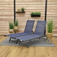 thumbnail image 5 of Vivere Urban Foldable Aluminum Outdoor Chaise Lounge - Set of 2, Navy, 5 of 7